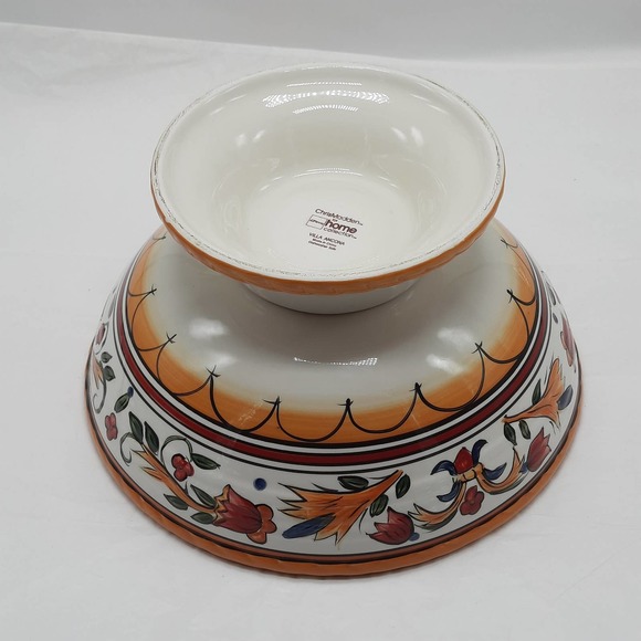 Chris Madden Villa Ancona Serving Bowl Dish Round Kitchen Dinnerware - Picture 3 of 6